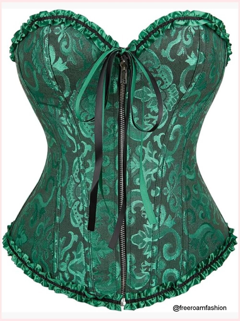 Lace Up Front Zipper Corset Top Shapewear Hourglass Waist Trainer